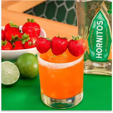 Cocktail with strawberry