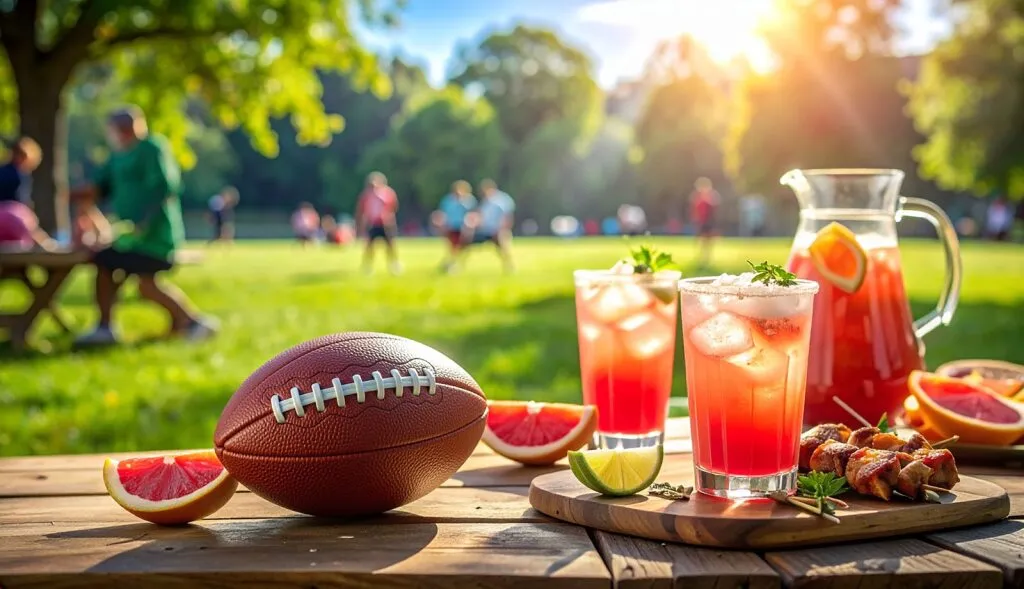 Outdoor Park Football Tequila Cocktails Pitcher Citrus Grilled Snacks Hornitos